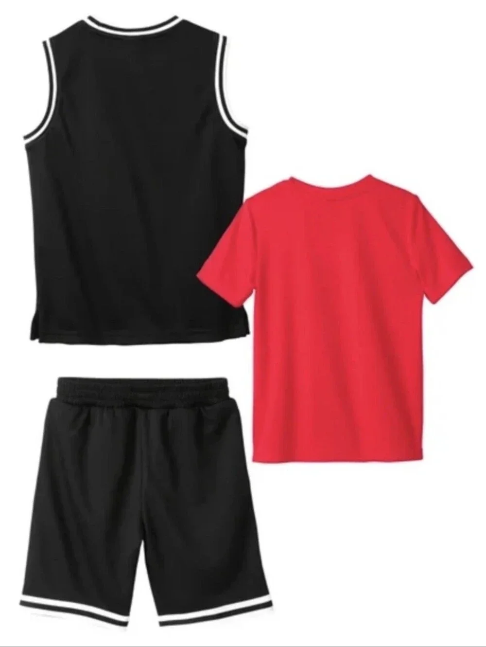 Puma Todller Boys 3 Piece Set Black Tank, Red Tee & Black Shorts Size 6 - Picture 2 of 8